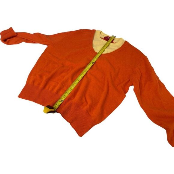 Zara X Harry Lambert Mens Sweater L Large Orange ColorBlock Wool  2893/321 NWT - Picture 11 of 13